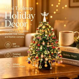Mini Desktop Christmas Tree DIY Beaded Christmas Tree Kit Bead Holiday Craft DIY Set Christmas Halloween Ornaments Xmas Decor