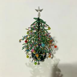 Mini Desktop Christmas Tree DIY Beaded Christmas Tree Kit Bead Holiday Craft DIY Set Christmas Halloween Ornaments Xmas Decor