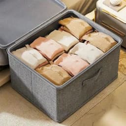 4-Pack Extra Large Fabric Storage Boxes With Linen Cover And Plastic Tray Foldable Storage Organizer For Bedding, Suitable For Wardrobes, Bedrooms, Kitchens, Books Multi-Purpose Storage Organizer