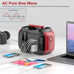Portable Power Station 540Wh/500W(Peak 1000W) 6 x AC 110V Outlets PD 60W Portable Solar Generator CPAP Battery Power Outage Supplies Emergency Backup Power for Outdoor RV/Van Camping Fishing,Outdoor Energy Camping Travel(Solar panels sold separately)
