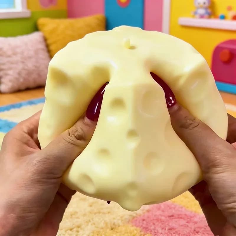 6CM Cheese Squeeze Toy Extra Large Size Cheese Squishy Fidget Toys Slow Rebound Shapeable Venting Ball for Adults Gifts 2026 New