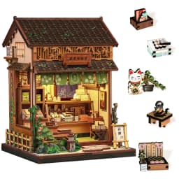 Original CUTEBEE 241pcs Journey Trace Bookshop Book Nook Kit joy nook DIY Miniature House Kit for Adults Booknook Bookstore Bookshelf 3D Wooden Puzzles Gifts for Women Teenagers tinycraft 3D Wooden Puzzle Bookshelf Insert Decor with LED Light girl Gifts