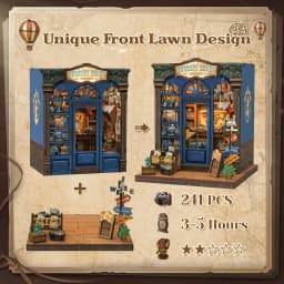 Original CUTEBEE 241pcs Journey Trace Bookshop Book Nook Kit joy nook DIY Miniature House Kit for Adults Booknook Bookstore Bookshelf 3D Wooden Puzzles Gifts for Women Teenagers tinycraft 3D Wooden Puzzle Bookshelf Insert Decor with LED Light girl Gifts