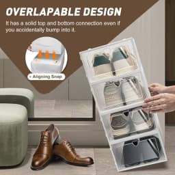 20 Transparent Pp Shoe Boxes, Each Measuring 33 X 23 X 14 Cm; Versatile Transparent Storage Boxes, Odour-Proof and Waterproof