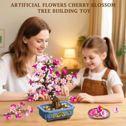 HOGOKIDS Flower Cherry Blossom Building Set 2 in 1 Bonsai Tree for Kids 8+ Artificial Botanicals Building Blocks Home Office Decor 775PCS Flowers Plants Birthday Christmas Gift for Adults Teens Girls