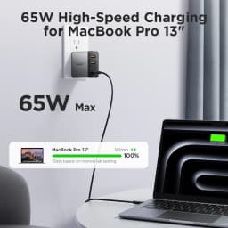 PISEN 65W GaN Charger Type C PD Charger 4-Port USB-A/C Charger PD3.0 QC4.0 PPS Portable Fast Charger For IPhone/ Laptop/ Samsung