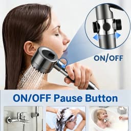 4-Setting Adjustable High-Pressure Handheld Shower Set—Featuring a Water-Saving Design and ABS Construction; Offers Adjustable Spray Modes and Easy-To-Clean Nozzles; Suitable for Bathrooms.