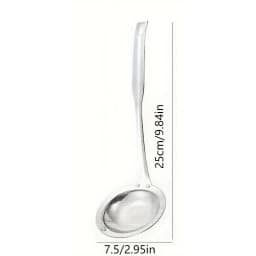 Stainless Steel Fat Skimmer Spoon - Fine Mesh Strainer for Grease, Gravy & Foam, Long Handle Japanese Hot Pot Skimmer