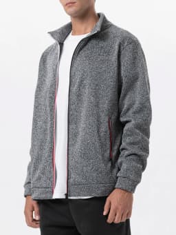 Men Running Track Jacket Contrast Trim Zip‑up Sports Coat Casual Windproof Athletic Jacket Full Zip Stand Collar Workout Outerwear