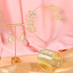 9 Pcs Greek Goddess Costume Accessories Set for Women Golden Laurel Leaf Crown Headband Upper Arm Coil Bracelet Pearl Leaf Dangle Earring Artificial Pearl Earrings Necklace Bridal Wedding