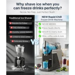Slushie machine for commercial use, stainless steel and ABS plastic, black, 68oz capacity with 6 presets and self-clean functio