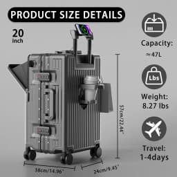 BunnyFly Trolley Case With Wheels Boarding Box 20/24 inch Travel Suitcase Large Size Luggage Men Carry-On Luggage Laptop Bag