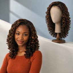 TIMOPOL 4x4 Lace Closure Wig,18 20 22 Inch P4/27 Highlight 066C Curly 100% Human Hair Wig for Black Women, Pre-Plucked Natural Hairline