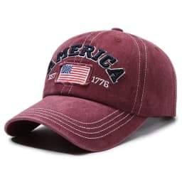 Vintage Washed Cotton Baseball Cap for Men Women USA Flag Embroidered Dad Hat Retro America 1776 Snapback Outdoor Sun Hats