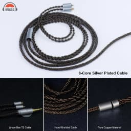 OKCSC ZT8 Etymotic T2 IPX Upgrade Replacement IEM Cable 8‑Core OFC Pure Copper Alloy Audio Cord for Westone Linum BAX EVO UE Live Pro X Mach Series Earphones