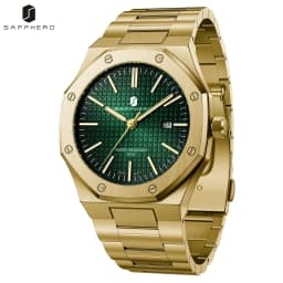 SAPPHERO Men's Quartz Watch Japan Movement Analog Wristwatch Stainless Steel Case Date Display 50M Waterproof Business Casual Fashion Luxury Dress Sport Watch for Men Classic Casual Daily Wear Office Work Travel Birthday Anniversary Holiday Gift