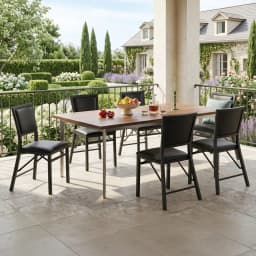 Set Of 6 Folding Dining Chairs, Foldable PU Leather Seating With Metal Frame, Space Saving For Apartment