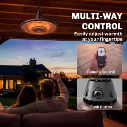 1500W Electric Patio Heater with Remote Control for Patios, Black