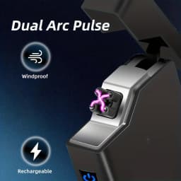 1pc Windproof Electric Arc Lighter with Japanese Sunset Design, Metal Shell, Battery Indicator, Type-C Charging, Dual Arc, Gift Box Packaging, Power-Off Protection, Outdoor Survival Gear, High Altitude Compatible, Valentine's Day Gift, Christmas Gift