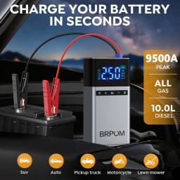 9500A Portable Car Charger, Jump Starter, Rechargeable Battery, Car Battery Launcher, Restoration Item Emergency Starter With Air Compressor Portable Car Battery Booster With 150PSI Auto-Stop Tire Inflator 10.0L Diesel