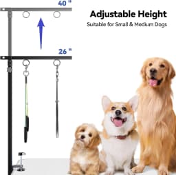 Pet Dog Grooming Hammock with Table Clamp Grooming Arm, Adjustable Height Pet Grooming Sling for Small Medium Dogs 5‑22lbs Nail Trimming
