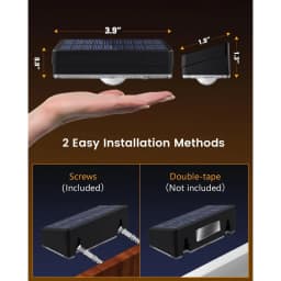 Solar Fence Lights Outdoor Set of 8 Super-bright Lumens Adjustable Three Colour Temperatures and RGB Automatic Dusk-to-Dawn Operation Suitable for Gardens, Railings, Pools, Porches and Backyards (Black Version)