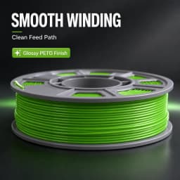 PETG 3D Printer Filament 1.75mm, 300g Compact Spool Fluorescent Green, Dimensional Accuracy +/- 0.03mm, Smooth Feeding for FDM Printers