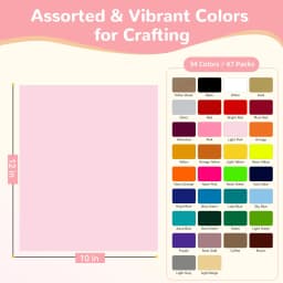 HTVRONT HTV Heat Transfer Vinyl 47 Pack 12' X 10' Iron on Vinyl for T-Shirt 33 Assorted Colors HTV Vinyl with 1 Accessory Tool, Easy to Cut & Weed & Transfer HTV Heat Transfer Vinyl for Cotton Fabrics