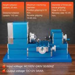 Metal Mini Lathe Machine, 36W 20,000RPM Precision Lathe for Wood & Soft Metals (Copper, Aluminum) in DIY, Model Making, Crafts & Education