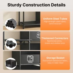 67" Freestanding Wardrobe Closet Dustproof Hanging Rods & Drawers Multi-layer Tall Heavy Duty Large Capacity Storage Rack Organizer Tool-Free Assembly for Bedroom Dorm Apartment