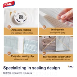 TAILI Large Vacuum Compression Storage Bags Waterproof Reusable Organizer for Mattresses Blankets Clothes Travel Camping Luggage