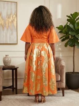 Plus Size Round Neck Flutter Sleeve Belted Waist Maxi Dress For Women Formal Gathering Event A Line Swing Dress