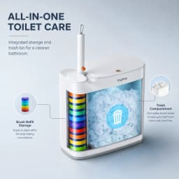 Joybos Trash Can And Toilet Brush Set, Bathroom Trash Can With 14 Disposable Toilet Brush, Includes Cleaning Brush Head, Toilet Brush Cleaner, Storage Bins With Lids, Narrow Design, Bathroom And Apartment Supplies, Halloween And Christmas Gifts