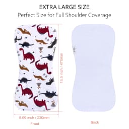 Benoxine 12-Pack 2-in-1 Baby Burp Cloths and Bibs 3-Layer Thicken Organic Cotton with Polyester Fleece Core Extra-Large 8.66 X 18.5 in Curved Shoulder Burping Rags Soft Super Absorbent for Newborn Baby-Boys&Girls Feeding Spit-Up and Drool