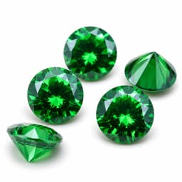 1pc Emerald Loose Gemstone Round Cabochon 7X7mm, Polished Green Round Cut Stone for DIY Jewelry Craft Making Pendant Setting Mineral Specimen Collection