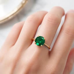 1pc Emerald Loose Gemstone Round Cabochon 7X7mm, Polished Green Round Cut Stone for DIY Jewelry Craft Making Pendant Setting Mineral Specimen Collection