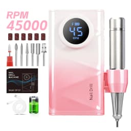 Electric Nail Drill Machine, 45000RPM Professional Nail File Cordless Rechargeable Nail Efile Battery 4500Mah For Acrylic Gel Nails, Manicure Pedicure Polishing Shape Tools for Salon Home Use- Nail Drill For All Festvial Gifts