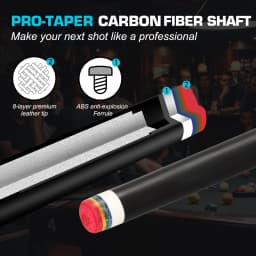 Banly Professional Maple Pool Cue Stick 58", Low Deflection Billiard Cue with 12.5mm Tip, 3/8×8 Joint, Pool Stick for Adults, Cue Case, Glove, Chalk & Towel Included- Crimson Geo