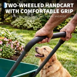 Dual-Wheel Wheelbarrow Garden Utility Cart With Dump Bed, 600 lb Capacity, 48.8 x 26 in Poly Tray, Steel Frame For Yard Lawn Farm Beach