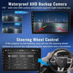 Car Stereo Radio 9in Touch Screen Android 15 GPS Navigation Head Unit with Carplay Android Auto SWC Car Player for Toyota Tundra 2014-2021 WiFi Bluetooth 2+64G Quad Core