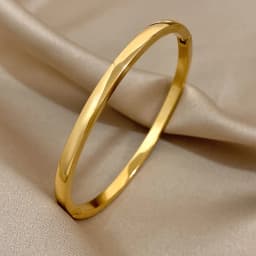 Simple Smooth Stainless Steel Bangles Bracelets for Women Trendy Gold Plated Metal Bracelet Jewelry Accessories Lady Gift