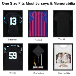 Jersey Display Frame Case Lockable, Large Sport Jersey Shadow Box with UV Protection Acrylic and Hanger for Baseball Basketball Football Soccer Hockey Shirt and Uniform
