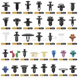 1295Pcs Car Retainer Clips and Auto Fasteners Assortment-37 Most Popular Sizes For Car Trim Door Panel, Bumper, Fender, Engine Cover And Aplash Shield Retainers Replacement