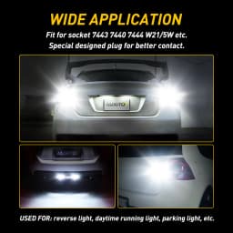 AUXITO 2Pcs T20 7443 W21/5W LED Spotlight Bulbs Canbus NO Error 6000K White W21W 7440 DRL Position Reverse Car Lights 4014SMD Super Bright 12V