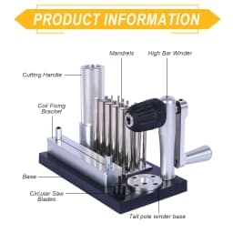 Manual Jump Ring Maker Kit with 20 Mandrels 2.5-12mm Wire Drawing Machine Professional Stainless Steel Manual Wire Winding Machine for DIY Jewelry Maker