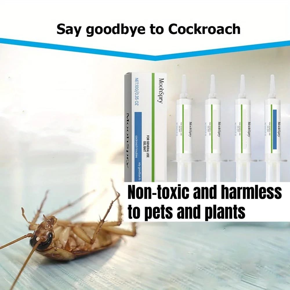 4 Tubes Cockroach Attractant Bait Gel, Indoor Household Daily Accessory, Convenient Placement Gel Supply for Kitchen, Cabinet, Bathroom & Residential Home Use