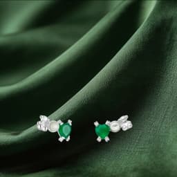 Luxury Multicolored Gemstone Drop Stud Earrings, Long Hollow Chain Heart Tiny Hoop Earrings, Glam Ear Jewelry for Banquet Look Sterling Silver Earrings