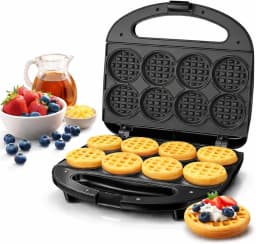 Mini Waffle Maker, Makes 8 Mini Waffles, Small Waffle Iron