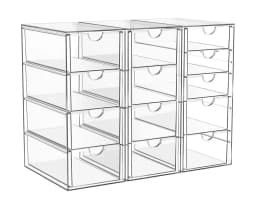 13 Drawer Clear Acrylic Makeup Organizer Large Capacity Cosmetic Storage Box Transparent Desktop Cabinet Jewelry Display Case for Bathroom Vanity Kitchen Pantry Countertop Home Organization