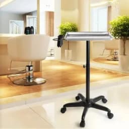 Salon Hairdressing Trolley Cart Adjustable Height Rolling Beauty Tray Stand with Wheels for Barber Shop Hair Styling Tool Storage